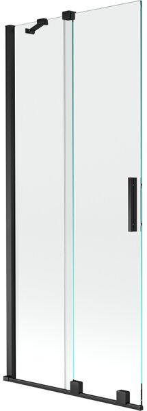 Mexen Velar vanová zástěna, 2křídlová, posuvná, 80 x 150 cm, transparentní, černá - 896-080-000-01-70