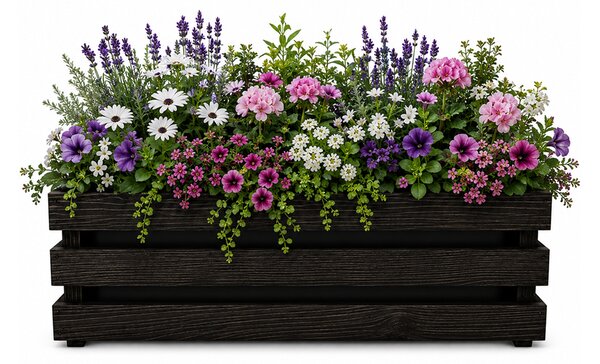 AMADEA Dřevěný obal na truhlík tmavý, 52x21,5x17cm, český výrobek