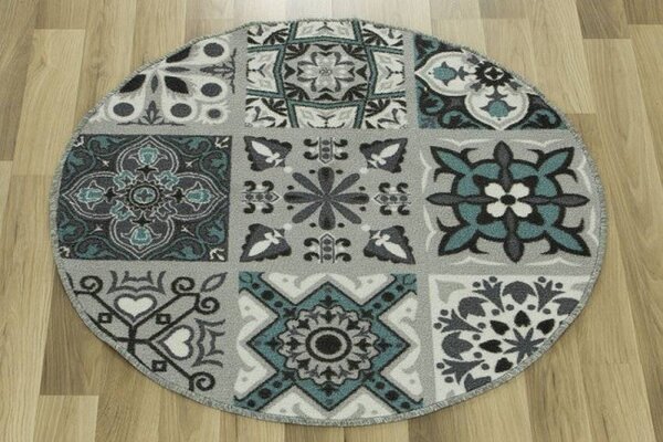 Protiskluzový koberec Patchwork tyrkysový