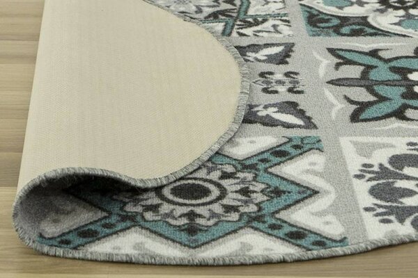Protiskluzový koberec Patchwork tyrkysový