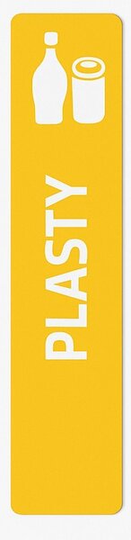 Alda Samolepka pro odpadkový koš na tříděný odpad TITAN - PLAST, žlutá, 17 x 95 cm