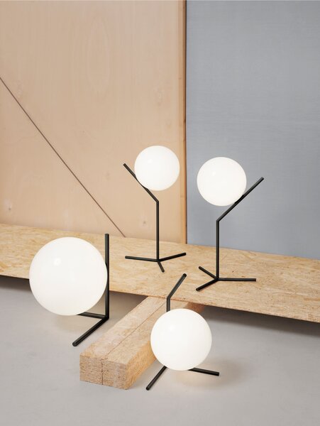 Flos F3171030 IC Lights T1 Low, designová lampa se stmívačem, 1x60W E14, černá, Ø 20cm, výška 38cm