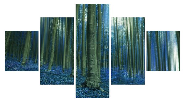 Obraz - Modrý les (125x70 cm)