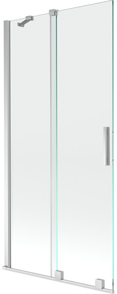 Mexen Velar vanová zástěna dvoukřídlová posuvná 95 x 150 cm, transparentní, chrom - 896-095-000-01-01