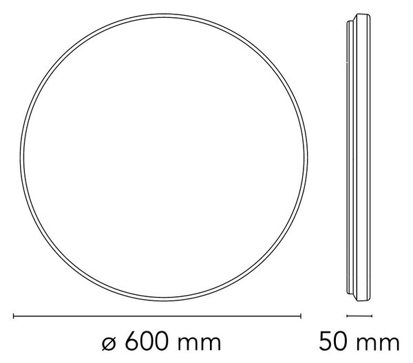 Flos F1570009 Clara, subtilní kulaté svítidlo, 57W LED 2700K stmívatelné, prům. 60cm