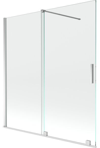 Mexen Velar, 2-křídlová posuvná vanová zástěna 150 x 150 cm, 8mm čiré sklo, chromový profil, 896-150-000-01-01
