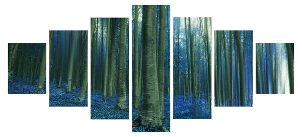 Obraz - Modrý les (210x100 cm)