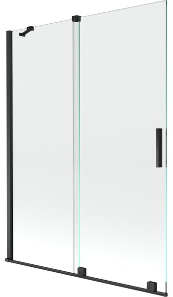Mexen Velar vanová zástěna 2-křídlová posuvná 130 x 150 cm, transparentní, černá - 896-130-000-01-70