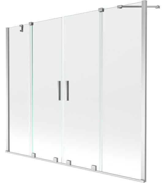 Mexen Velar Duo vanová zástěna 2-dílná posuvná 190 x 150 cm, transparentní, chrom - 896-190-000-02-01
