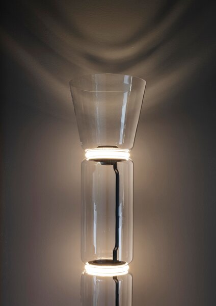 Flos F0267000 Noctambule F3 High Cylinders Cone Big Base, stojací lampa ze skla se stmívačem, 4x9W + 1x18W LED 2700K, výška 197cm