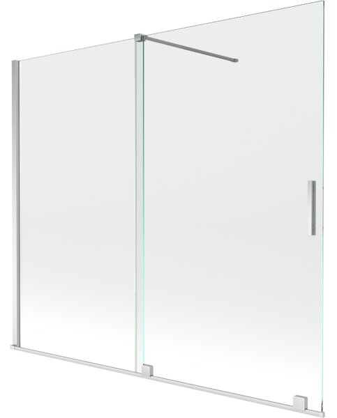 Mexen Velar vana zástěna 2-křídlá posuvná 180 x 150 cm, transparentní, chrom - 896-180-000-01-01