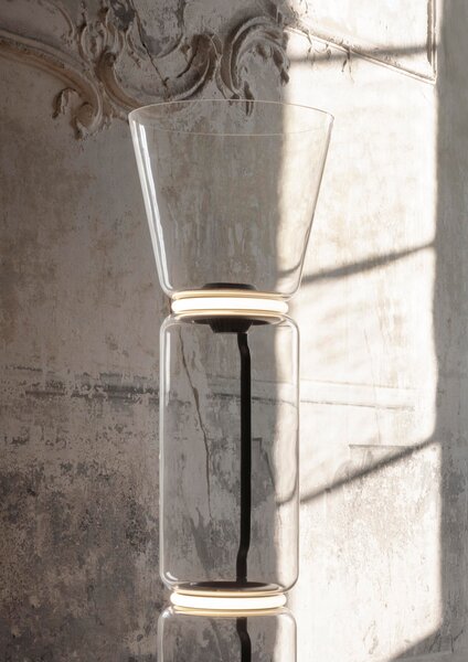 Flos F0269000 Noctambule F2 High Cylinders Cone Small Base, stojací lampa ze skla se stmívačem, 3x9W + 1x18W LED 2700K, výška 144cm