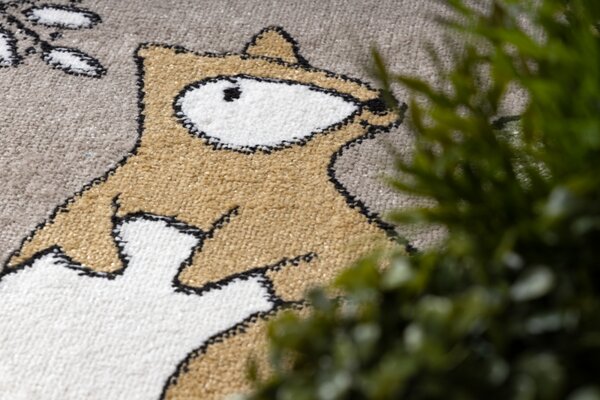 Makro Abra Dětský kusový koberec FUN Lesní zvířátka medvěd liška zajíc béžový Rozměr: 120x170 cm