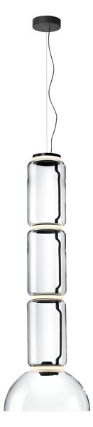 Flos F0274000 Noctambule S3 Low Cylinder and Bowl, závěsné svítidlo ze skla, 4x9W + 1x18W LED 2700K, výška 165cm