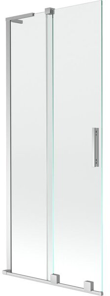 Mexen Velar L vanová zástěna 2-křídlová posuvná 80 x 150 cm, průhledná, chrom - 896-080-003-01-01