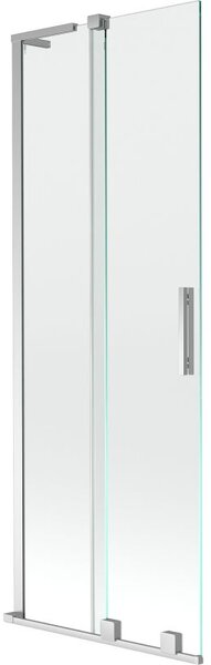Mexen Velar L vanová zástěna dvojdílná posuvná 75 x 150 cm, transparentní, chrom - 896-075-003-01-01
