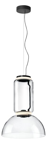 Flos F0263000 Noctambule S1 Low Cylinder and Bowl, závěsné svítidlo ze skla, 2x9W + 1x18W LED 2700K, výška 75cm