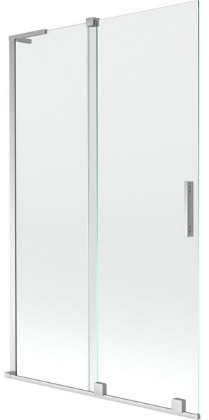 Mexen Velar L vanová zástěna 2-křídlová posuvná 110 x 150 cm, transparentní, chrom - 896-110-003-01-01