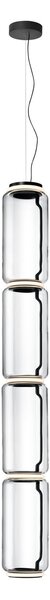 Flos F0280000 Noctambule S4 High Cylinder, závěsné svítidlo ze skla, 5x9W LED 2700K, výška 216cm