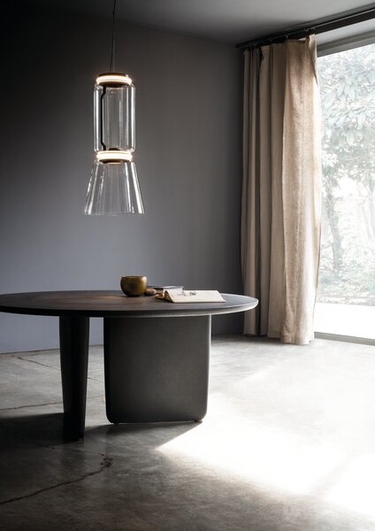 Flos F0268000 Noctambule S1 Low Cylinder and Cone, závěsné svítidlo ze skla, 2x9W + 1x18W LED 2700K, výška 82cm