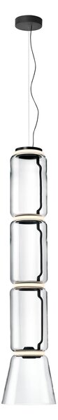 Flos F0271000 Noctambule S3 Low Cylinder and Cone, závěsné svítidlo ze skla, 4x9W + 1x18W LED 2700K, výška 172cm
