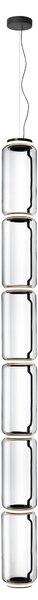 Flos F0282000 Noctambule S6 High Cylinder, závěsné svítidlo ze skla, 7x9W LED 2700K, výška 322cm