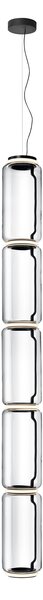 Flos F0281000 Noctambule S5 High Cylinder, závěsné svítidlo ze skla, 6x9W LED 2700K, výška 269cm