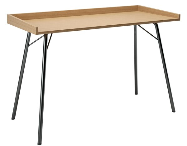 Dubový pracovní stůl Woodman Rayburn s kovovou podnoží 115 x 52 cm