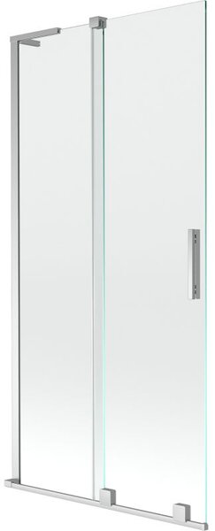 Mexen Velar L vanová zástěna 2-dílná posuvná 95 x 150 cm, transparentní, chrom - 896-095-003-01-01