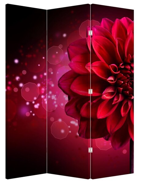 Paraván - Červená květina (126x170 cm)