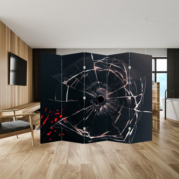 Paraván - Abstrakce rozbité sklo (210x170 cm)
