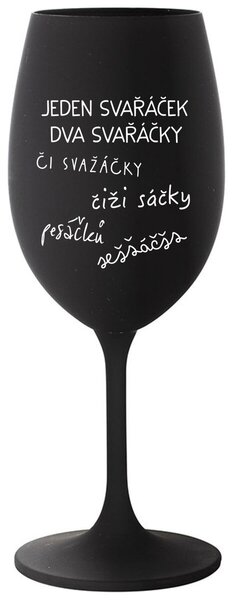 SVAŘÁČEK - černá sklenice na víno 350 ml