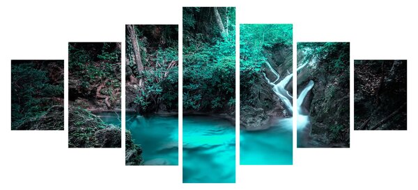 Obraz - Tyrkysové jezero (210x100 cm)