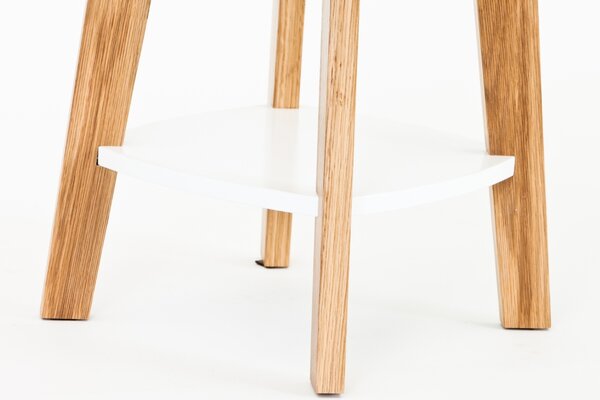Bílý konferenční stolek Woodman Kensal 55 cm s dubovou podnoží