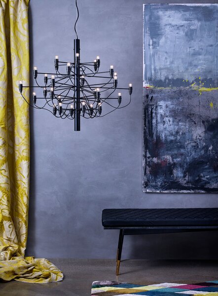 Flos A1402031 2097-30, luxusní matně černý lustr, 30x15W E14 čirá, prům. 88cm, výška 72cm