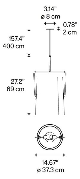 Diesel 50520 5300 Fork large, svítidlo z antracitového kovu a béžové tkaniny, 2x25W E27, prům. 33cm