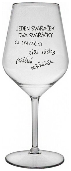 SVAŘÁČEK - čirá nerozbitná sklenička na víno 470 ml
