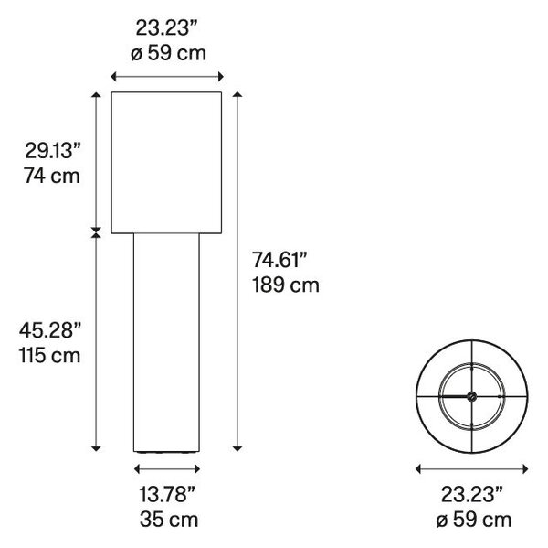 Diesel 50773 2000 Pipe large, černá designová lampa z textilu se stmívačem, 2x25W E27, výška 189cm