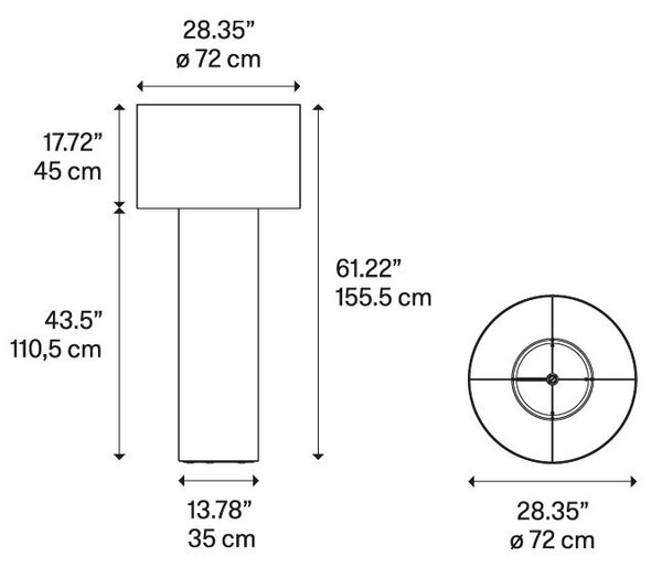 Diesel 50772 1000 Pipe medium, bílá designová lampa z textilu se stmívačem, 2x25W E27, výška 155cm