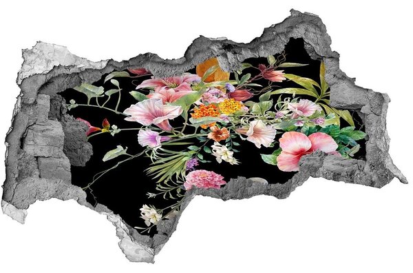 Díra 3D fototapeta nálepka Květiny a ptáci nd-b-172830209
