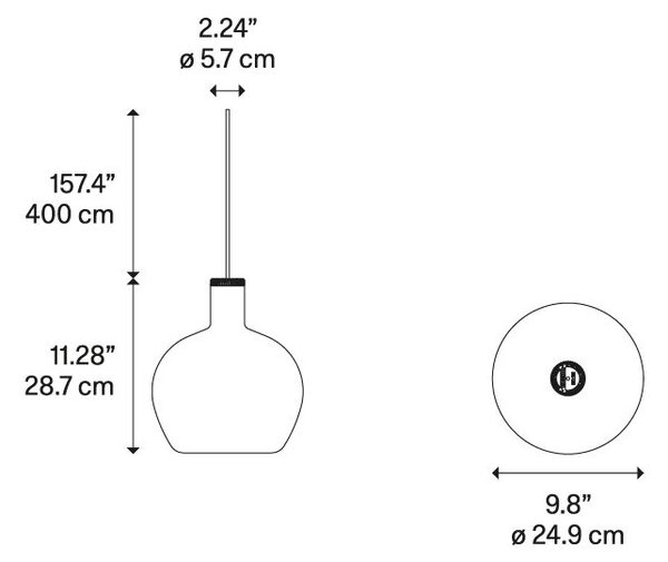 Diesel 50323 5200 Flask C cluster, závěsné svítidlo z pískového skla, 1x15W E27, prům. 24,9cm