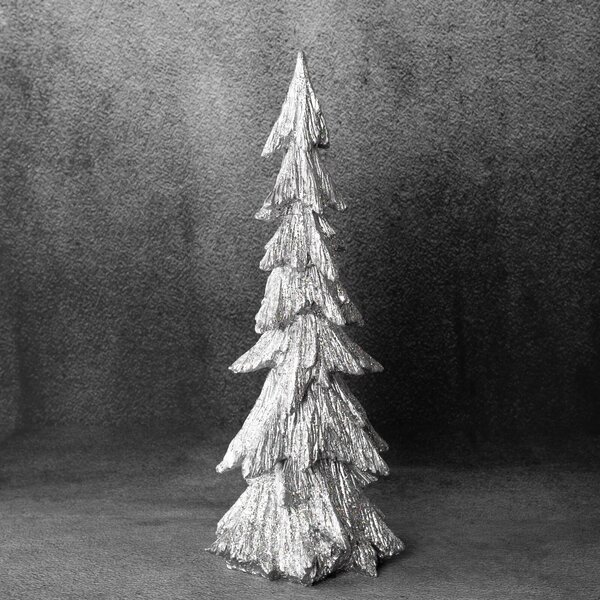 DEKORAČNÍ FIGURKA PINE 18X44 CM STŘÍBRNÁ