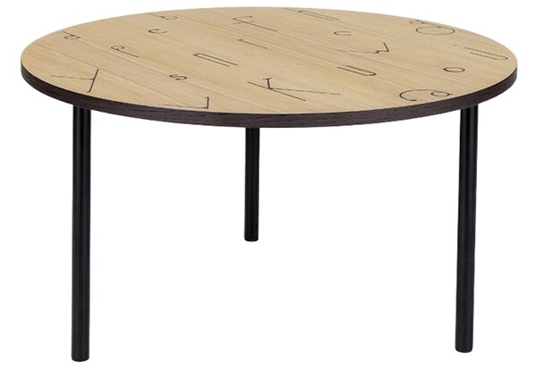 Dubový kulatý konferenční stolek Woodman Arty I. s kovovou podnoží 70 cm