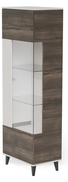 Halmar Vitrína RANDOM 2 W-1 kašmír/ořech/černá