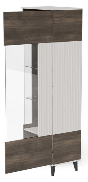 Halmar Vitrína RANDOM 2 W-1 kašmír/ořech/černá