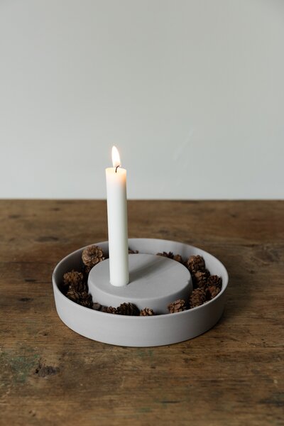 Storefactory Scandinavia Keramický svícen Valltorp Light Grey - L SF386