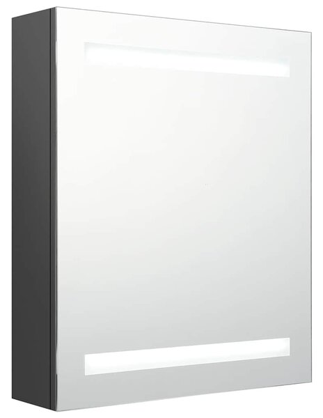 LED koupelnová skříňka se zrcadlem šedá 50 x 14 x 60 cm 326482