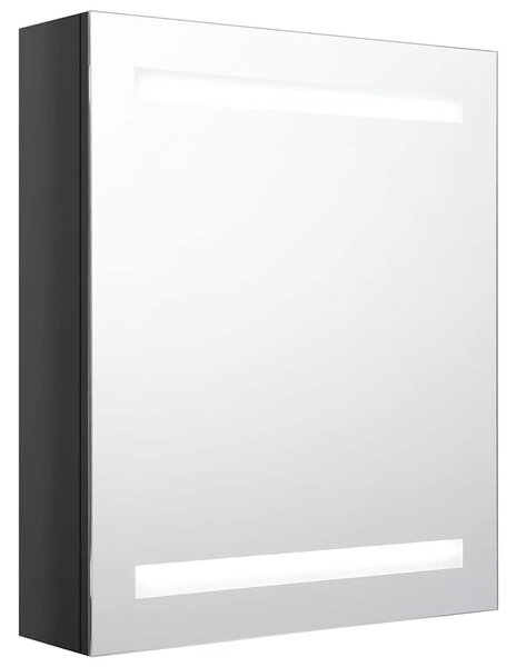 LED koupelnová skříňka se zrcadlem zářivě černá 50 x 14 x 60 cm 326481