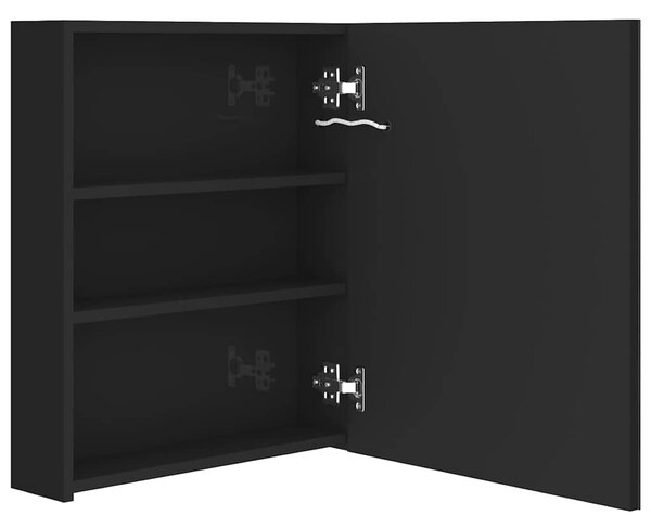 LED koupelnová skříňka se zrcadlem zářivě černá 50 x 14 x 60 cm 326481