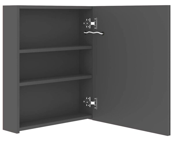 LED koupelnová skříňka se zrcadlem šedá 50 x 14 x 60 cm 326482